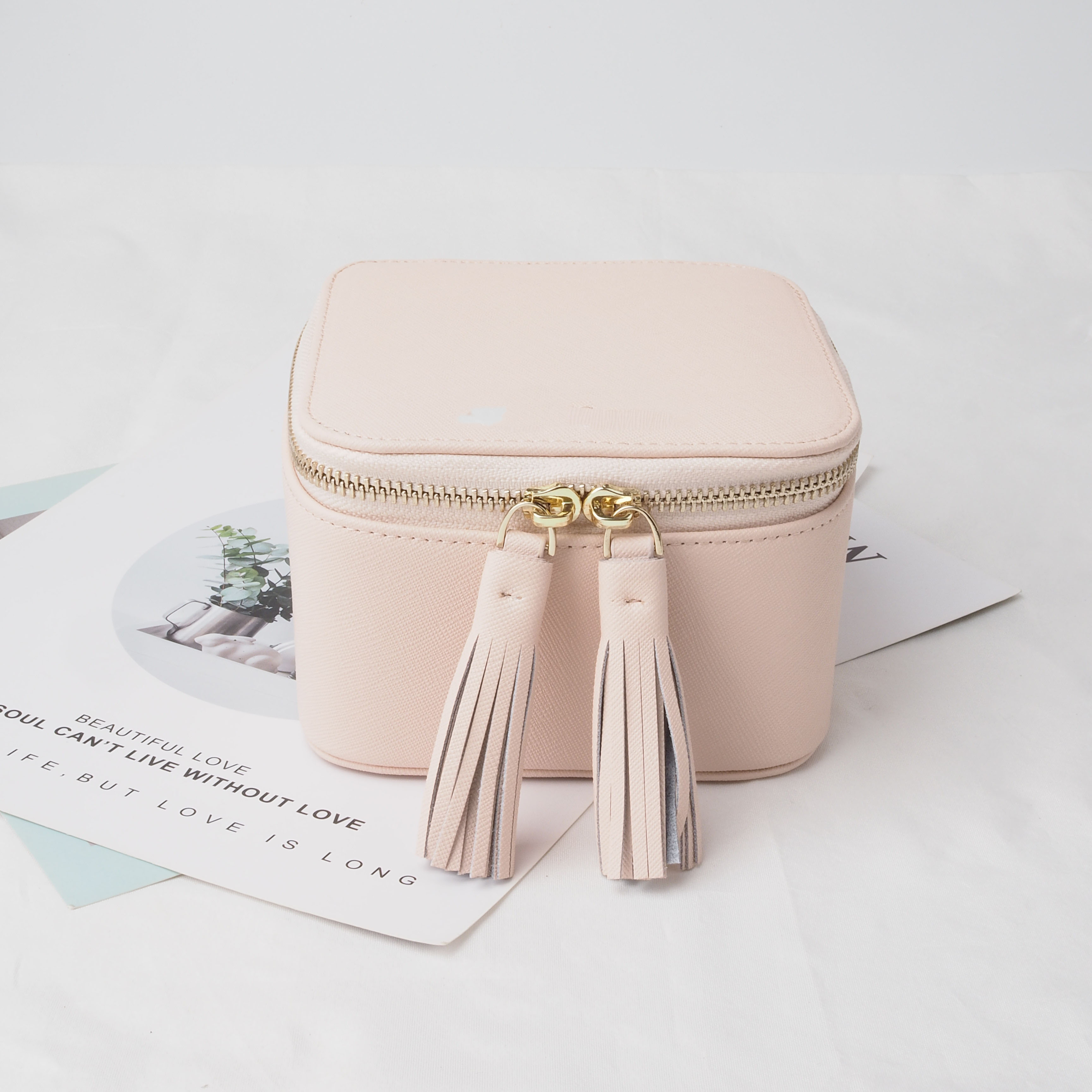 Saffiano Leather Travel Jewelry Organizer Case