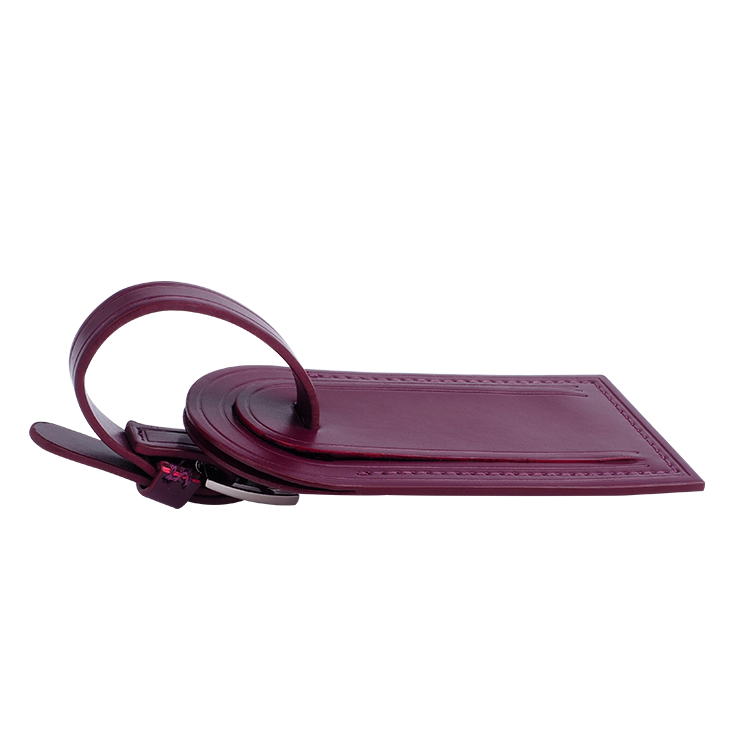 Red Nappa leather luggage tag