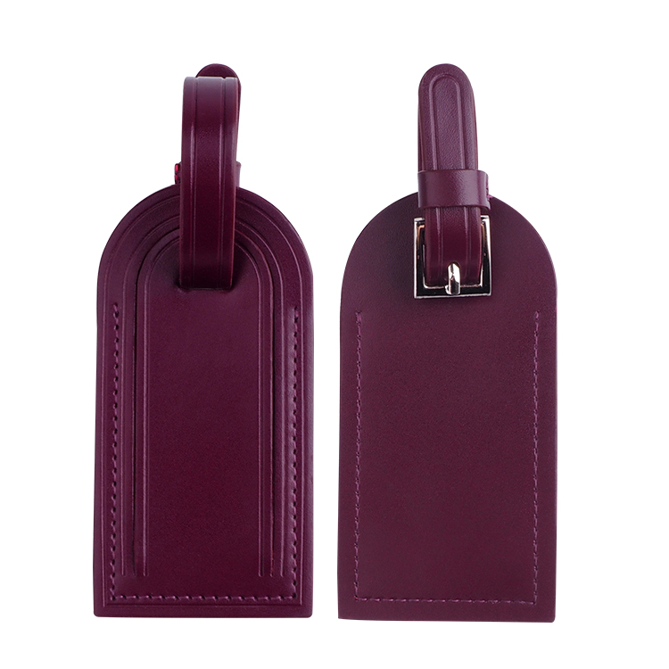 Red Nappa leather luggage tag