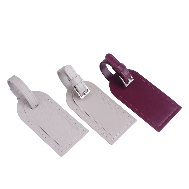 Red Nappa leather luggage tag