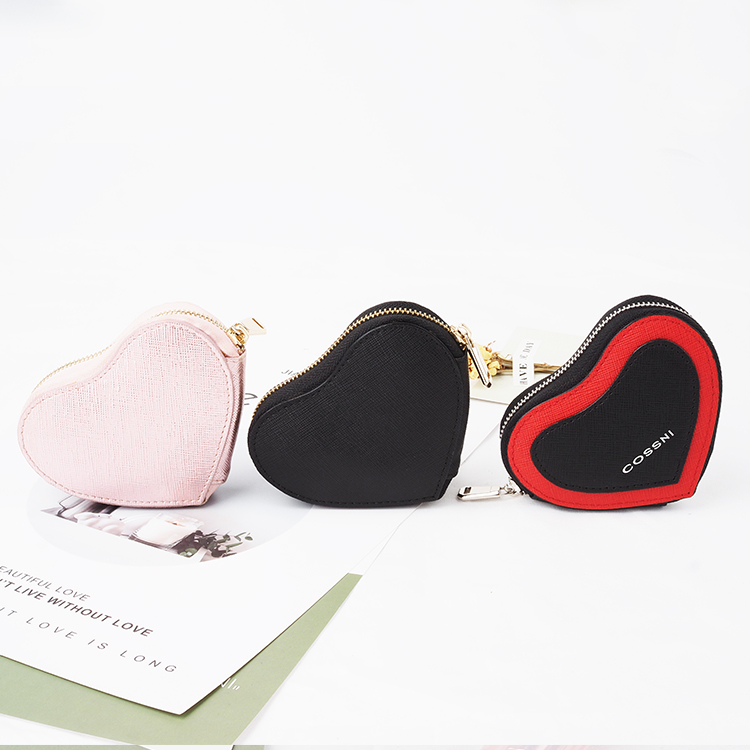 Mini Wallet Small Money Purses Heart Custom Coin Pouch Bag leather keys wallet for sale