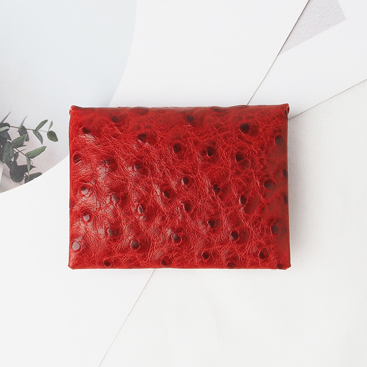 New design red Ostrich grain popper coin purse