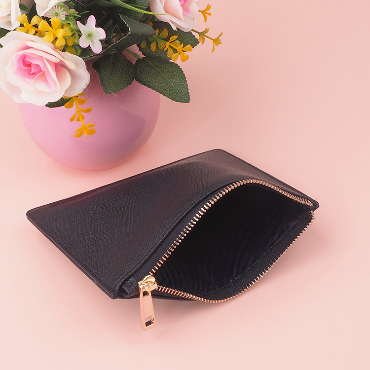 real cow leather zipper pouch women leather zip pouch