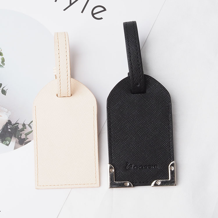 Hot selling Genuine Saffiano Leather Luggage Tag Travel Tag for Business Trip