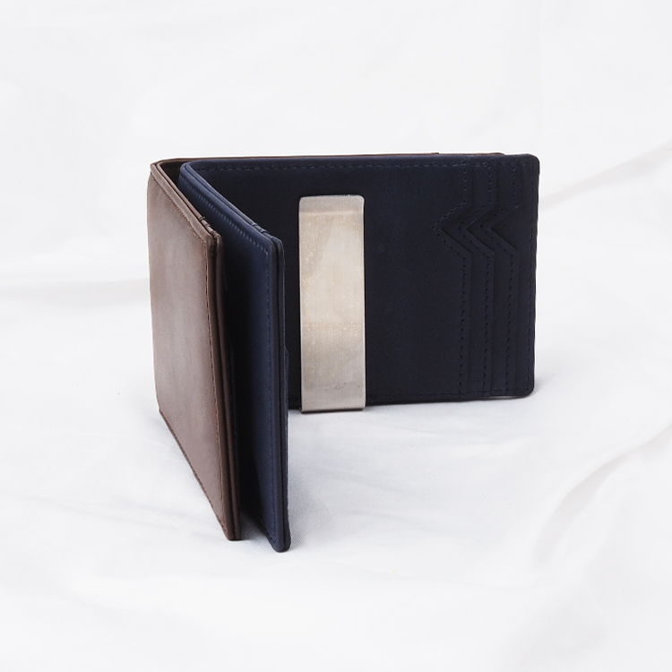 RFID Money Clip Wallet Genuine Leather Bag With Chain For Men