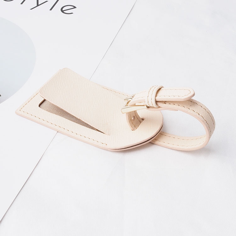 Hot selling Genuine Saffiano Leather Luggage Tag Travel Tag for Business Trip