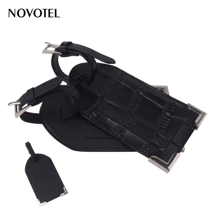 Wholesale Made Logo Personalized Name Airplane Suitcase Crocodile Grain Blank Travel Custom Leather Luggage Tag