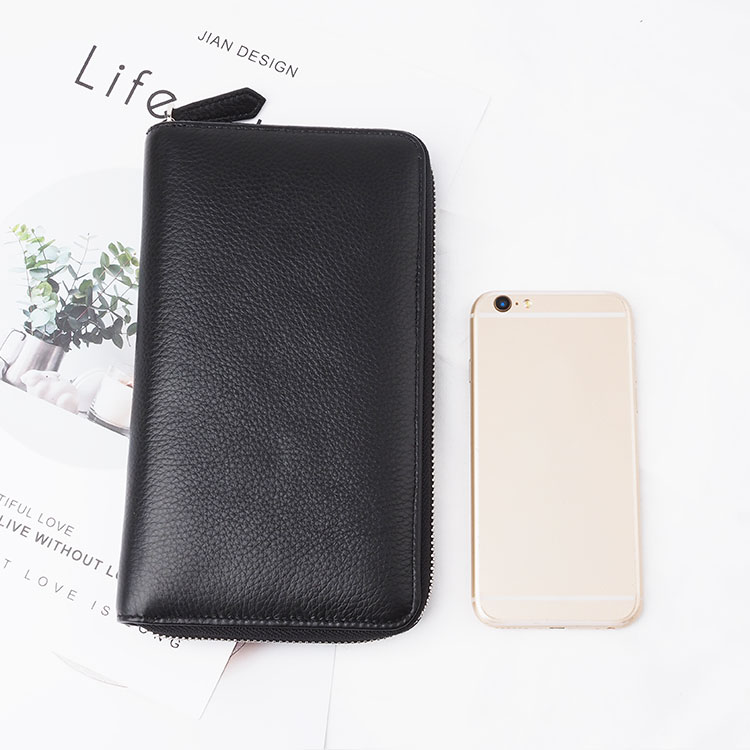 2020 custom top nature genuine leather rfid wallet