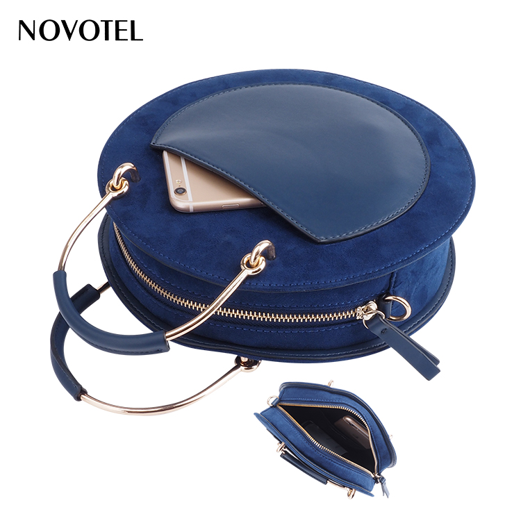 Blue Lady shoulder messenger round bag PU