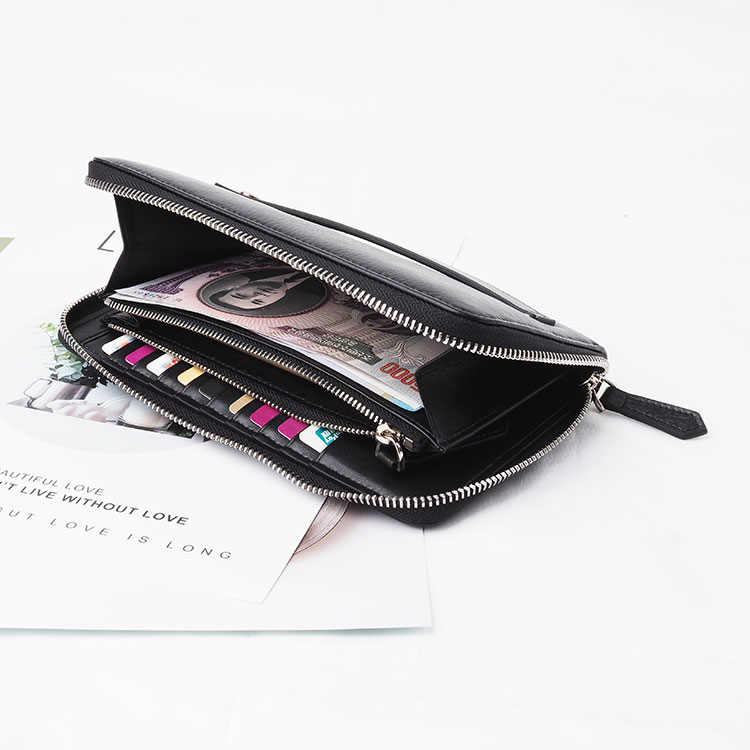 2020 custom top nature genuine leather rfid wallet