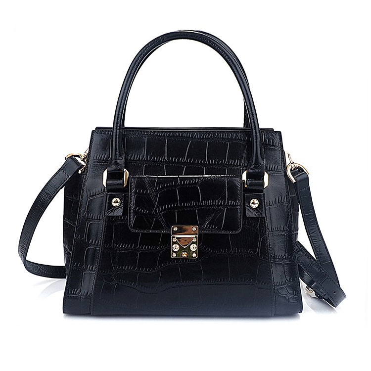 100% Genuine leather woman handbag crossbody Nappa embossed crocodile leather 3 in 1 woman handbag