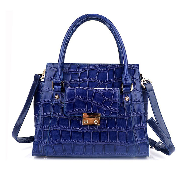 100% Genuine leather woman handbag crossbody Nappa embossed crocodile leather 3 in 1 woman handbag