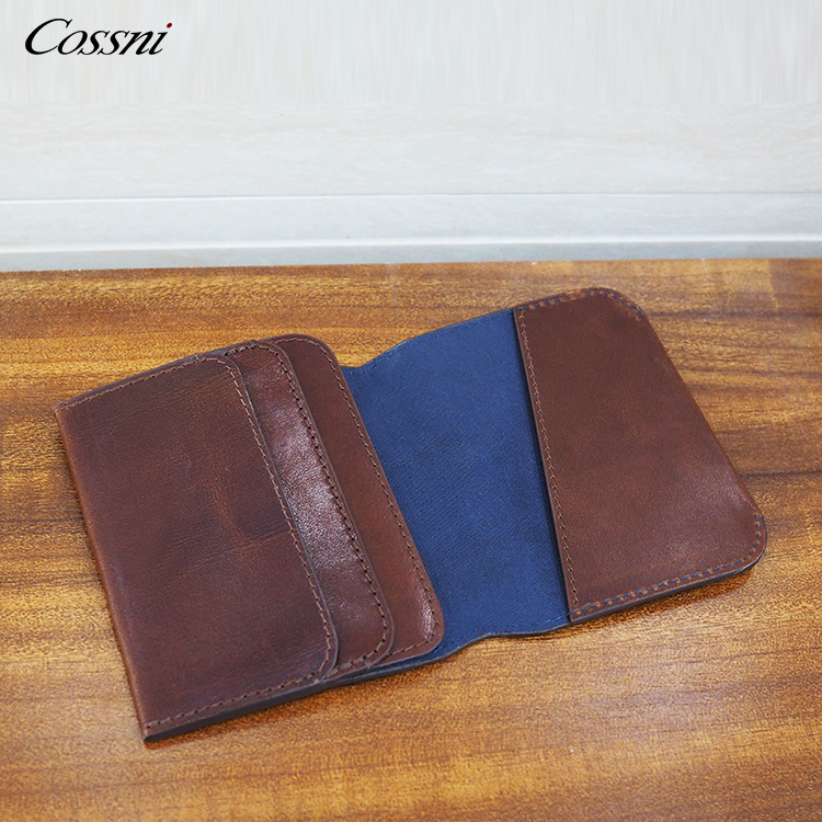 Luxury New custom wallet slim card holders italy vegetable tanned leather credit card case