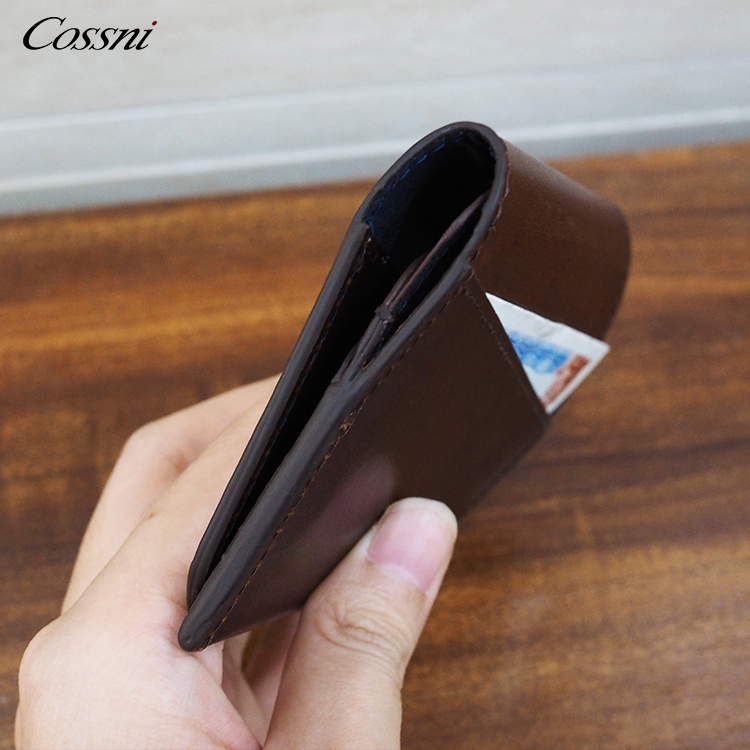 Luxury New custom wallet slim card holders italy vegetable tanned leather credit card case