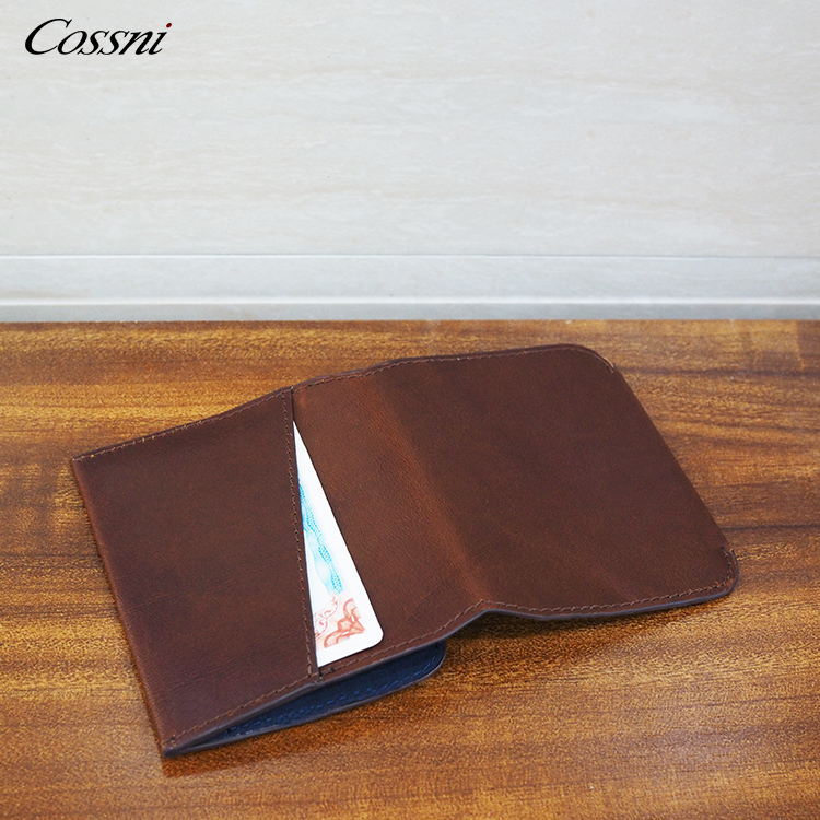 Luxury New custom wallet slim card holders italy vegetable tanned leather credit card case