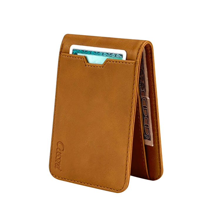 Genuine leather crazy horse men wallet credit card slim wallet