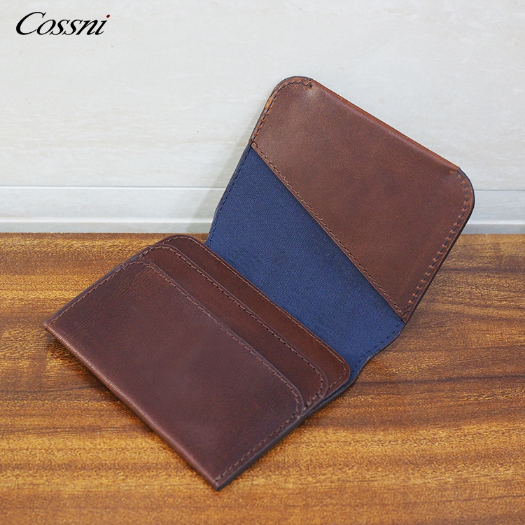 Luxury New custom wallet slim card holders italy vegetable tanned leather credit card case