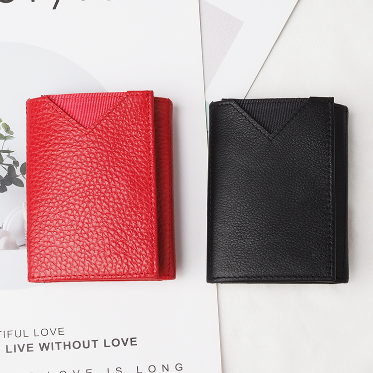 Men's Genuine Leather Short around Bifold RFID Wallet