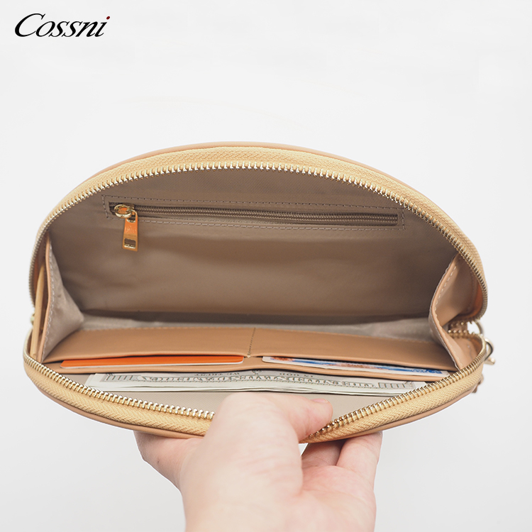 New product custom wholesale Half Round shape PU leather clutch bag Ladies handbags women wallets