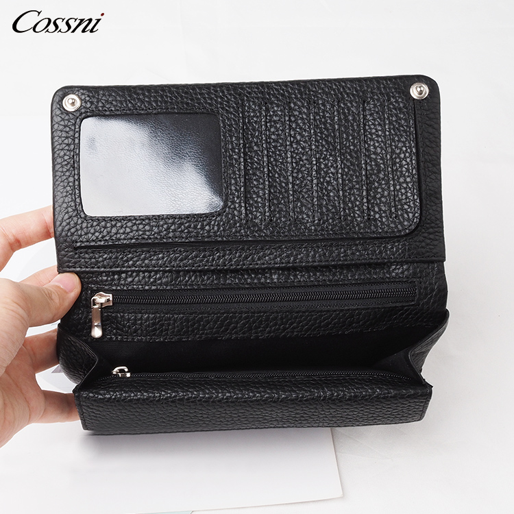 2020 New product Custom RFID Blocking Card Holder Genuine Leather Long Men's Wallet