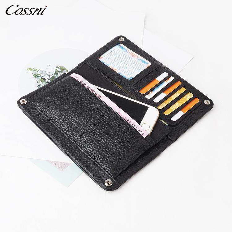 2020 New product Custom RFID Blocking Card Holder Genuine Leather Long Men's Wallet