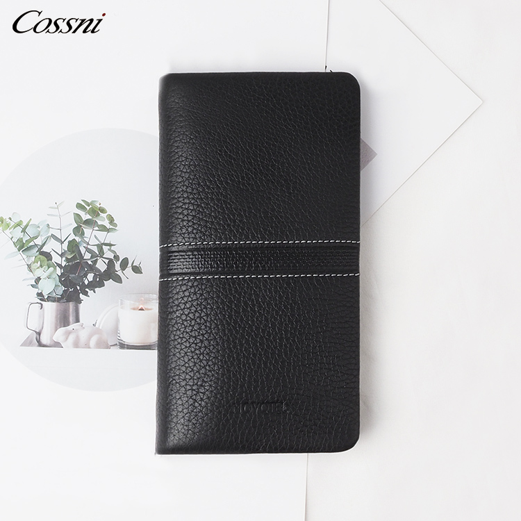 2020 New product Custom RFID Blocking Card Holder Genuine Leather Long Men's Wallet