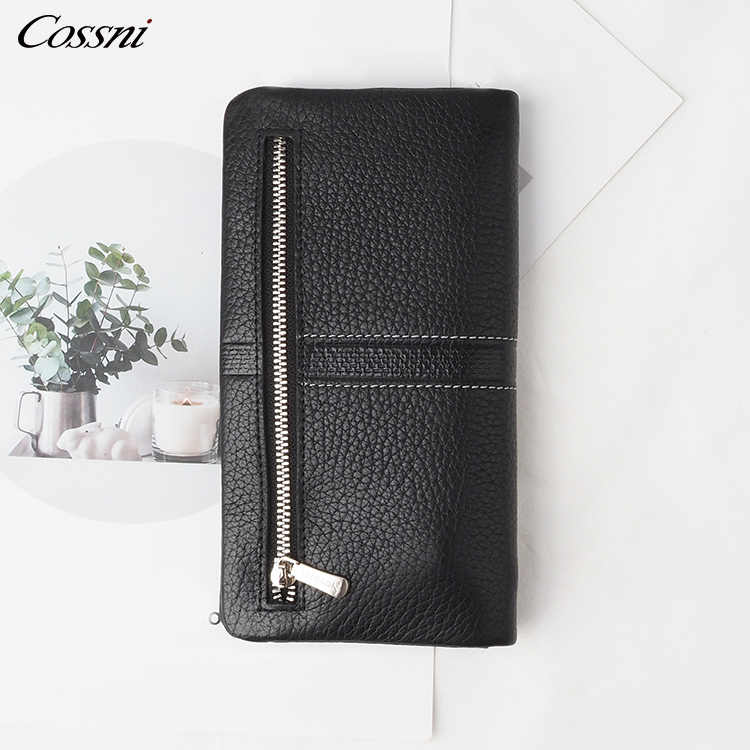 2020 New product Custom RFID Blocking Card Holder Genuine Leather Long Men's Wallet