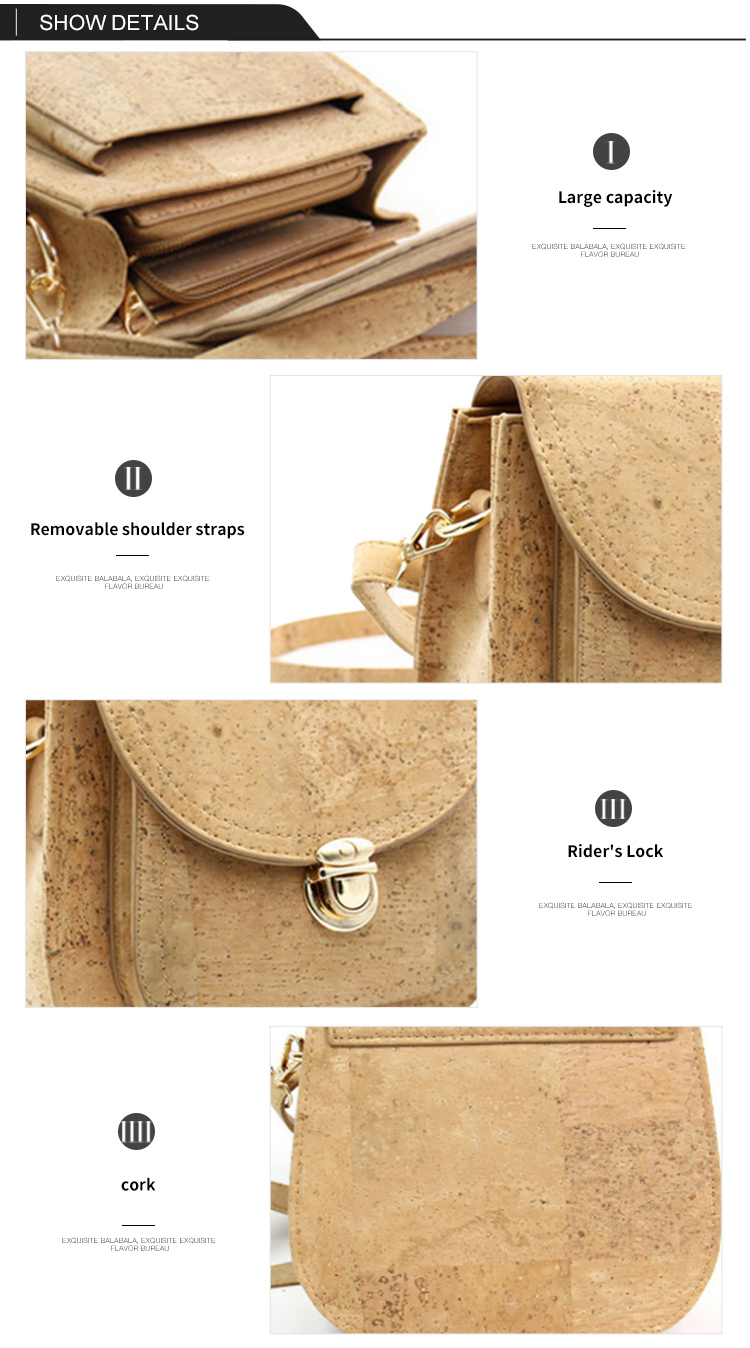Corkor Cork Purse Cross-Body Bag for Women Front Pockets Vegan Non Leather Crossbody