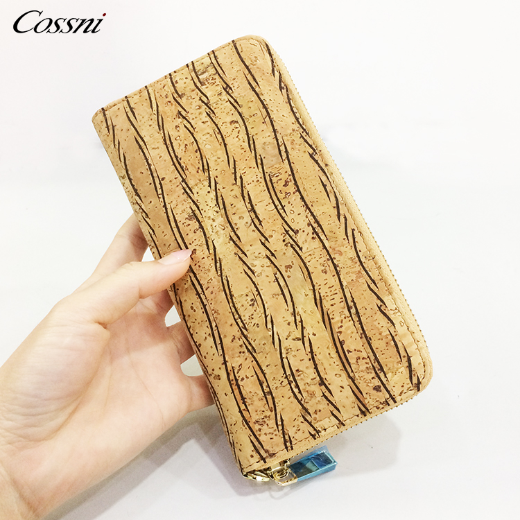 Cork Wallet Zipper Around Cell Phone Clutch Purse for iPhone X 8 7 6 6s Plus Vegan Gift