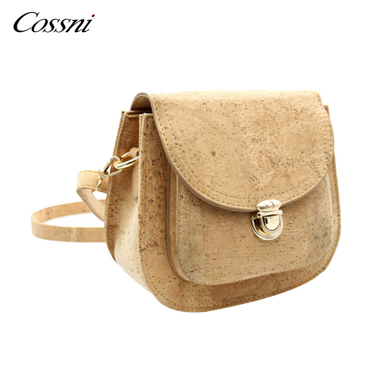 Corkor Cork Purse Cross-Body Bag for Women Front Pockets Vegan Non Leather Crossbody