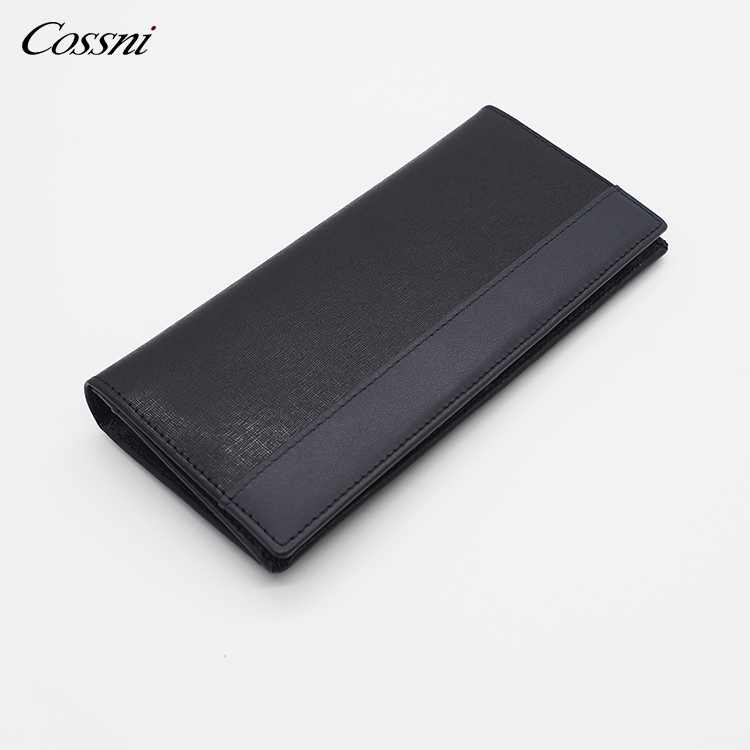 Wholesale smooth soft Genuine leather long wallet, fashion passport holder wallet