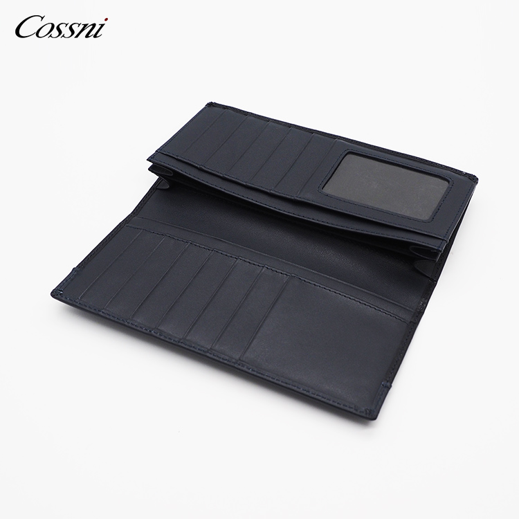 Wholesale smooth soft Genuine leather long wallet, fashion passport holder wallet