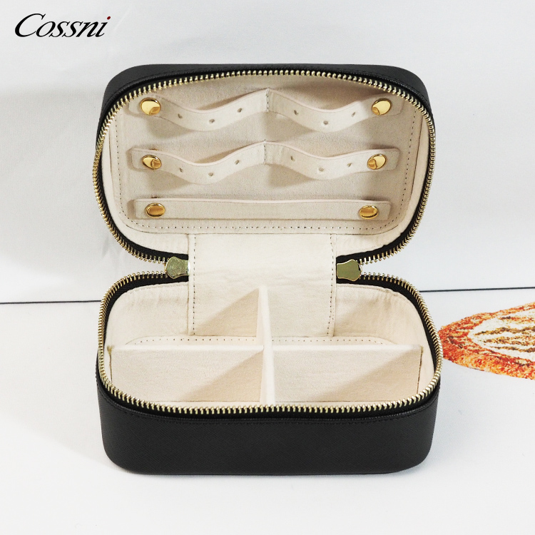 Wholesale genuine leather travel jewelry case for women