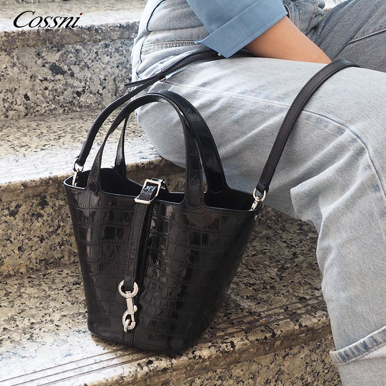 Wholesale custom fashion Embossed crocodile leather handbags