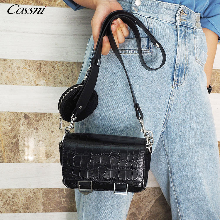 2021 Wholesale custom logo Stone pattern leather Women's messenger bag