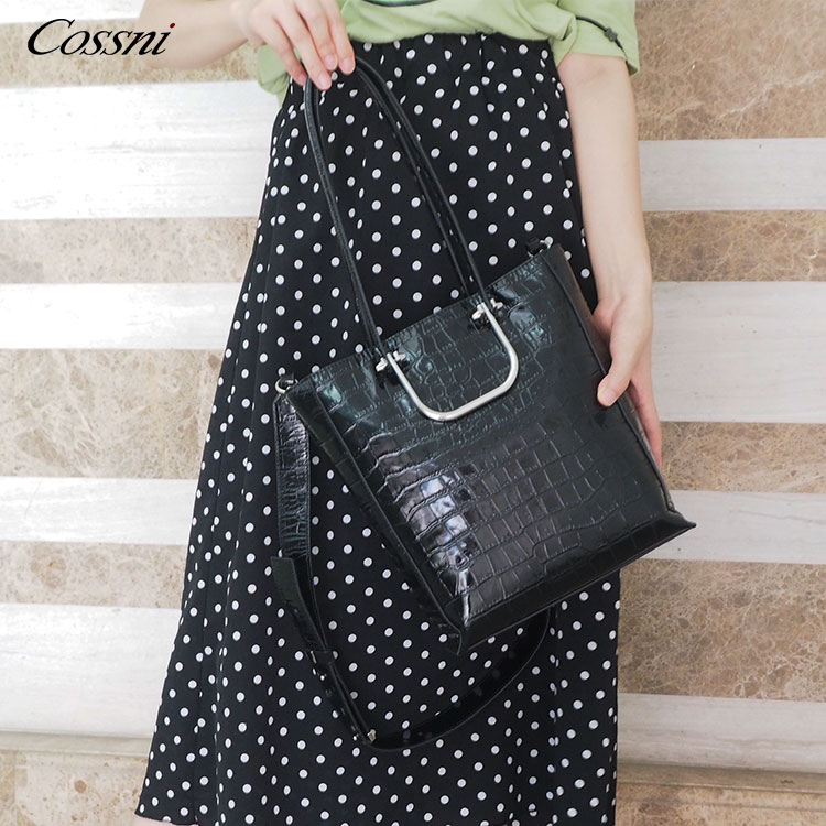 2021 Wholesale custom fashion handbags Factory Crocodile Leather Shoulder Bags leather bags
