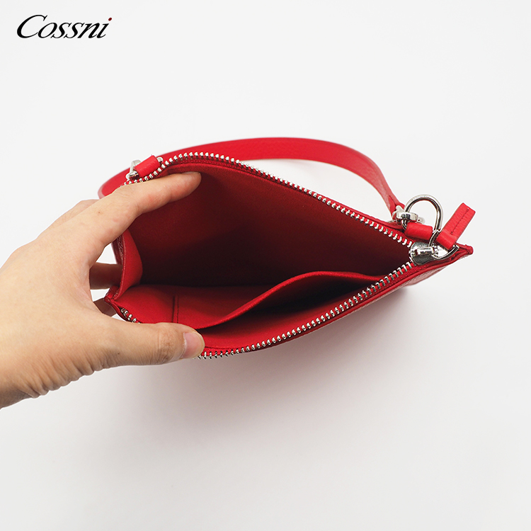 2021 Hot sale off red pu leather Slim Flap Shoulder Bag strap