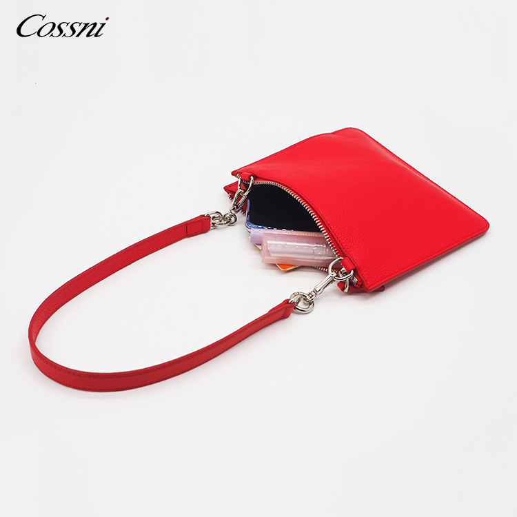 2021 Hot sale off red pu leather Slim Flap Shoulder Bag strap