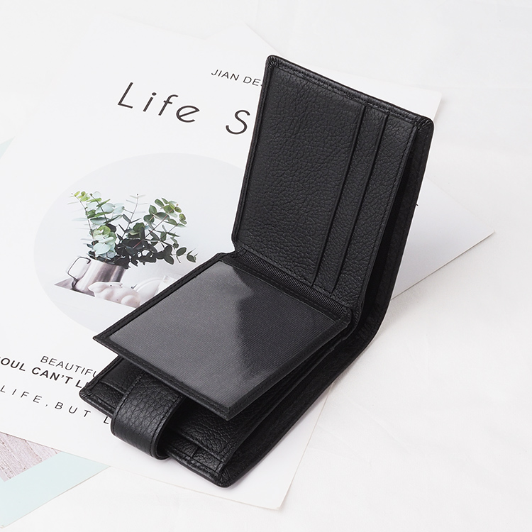 RFID Bifold Slim Genuine Leather Wallet for Men with Money Clip