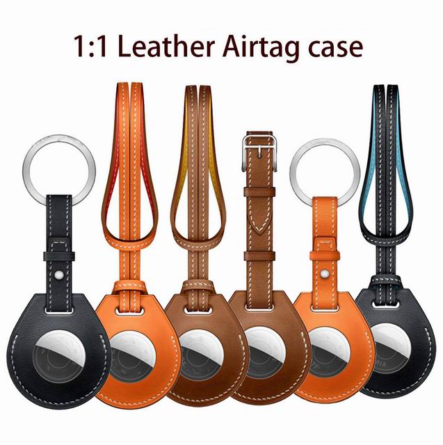 Hot seller leather case for airtag protective airtag keychain anti-lost airtag leather case