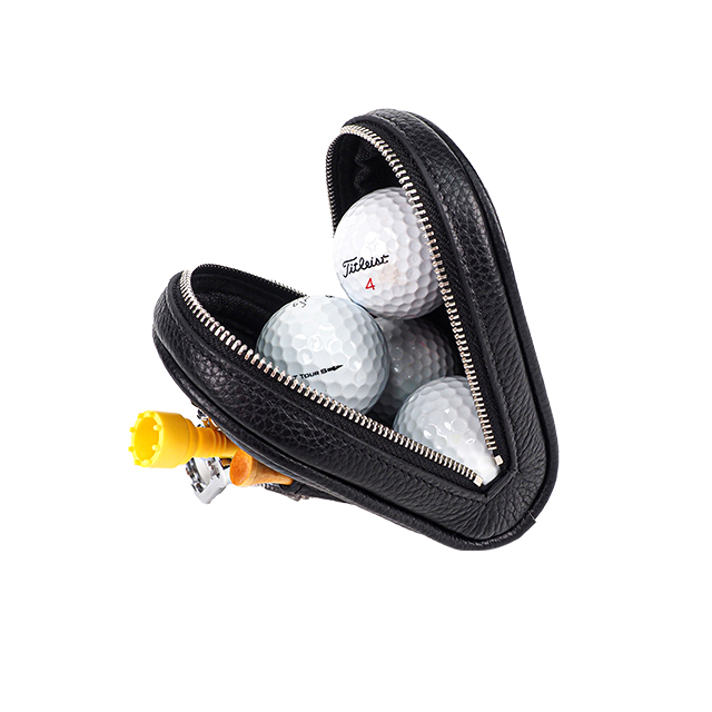 High Quality Leather Golf Ball Bag Outdoor Pouch Golf Ball Waist Bag