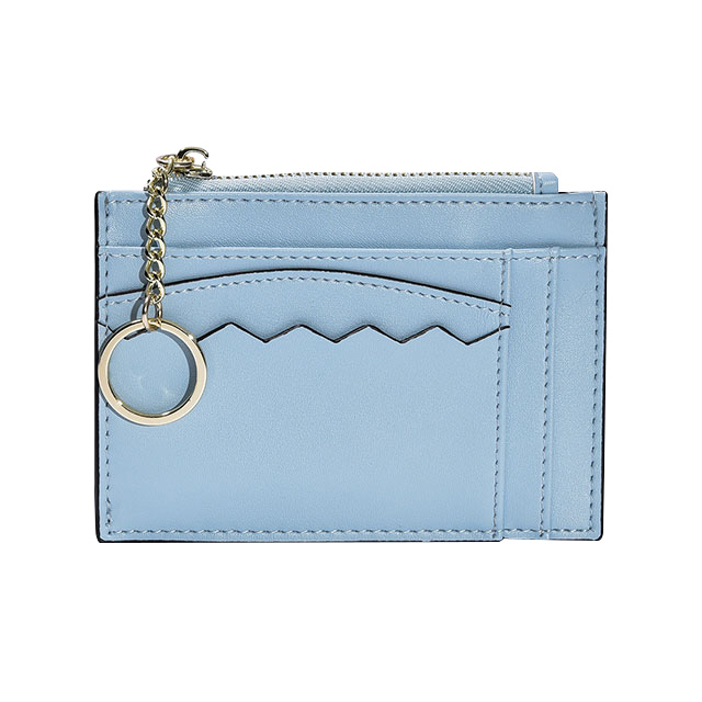 Custom leather Card Holder zipper Credit Coin Purse Slim Wallet Women Card Wallet