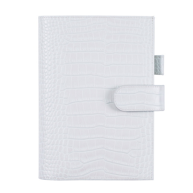 White Leather Notebook Planner A5 B5  Note Books Travel Gift With Card Holder