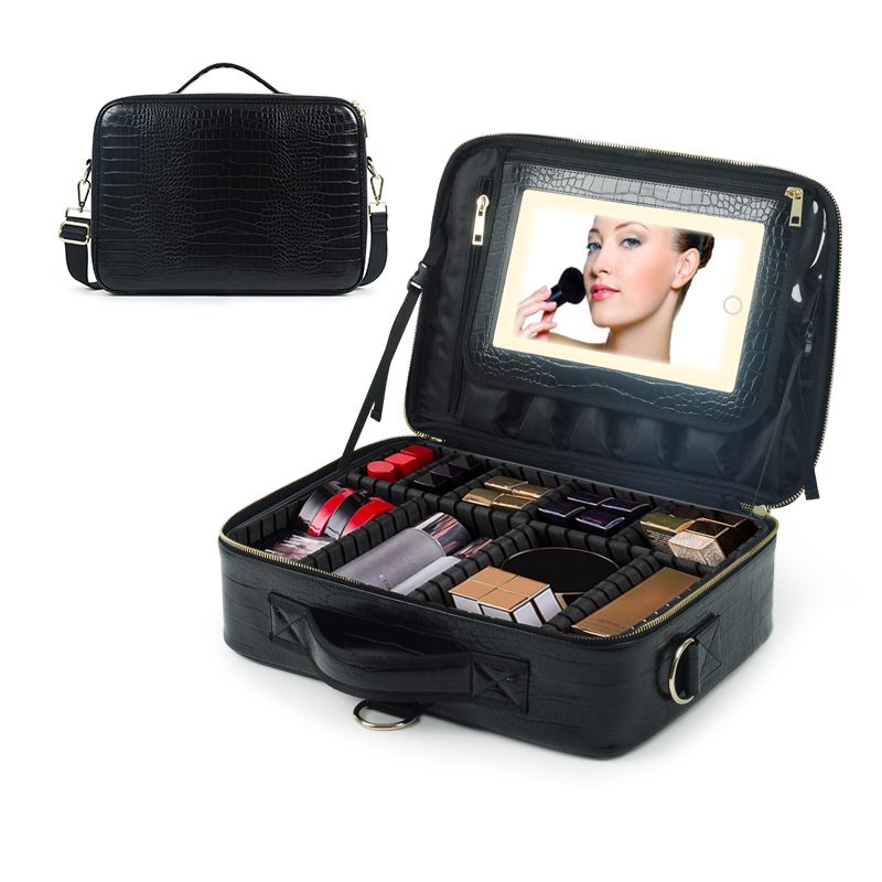 Cossni Best Large Travel Makeup Bag With Led Mirror Makeup Train Bag