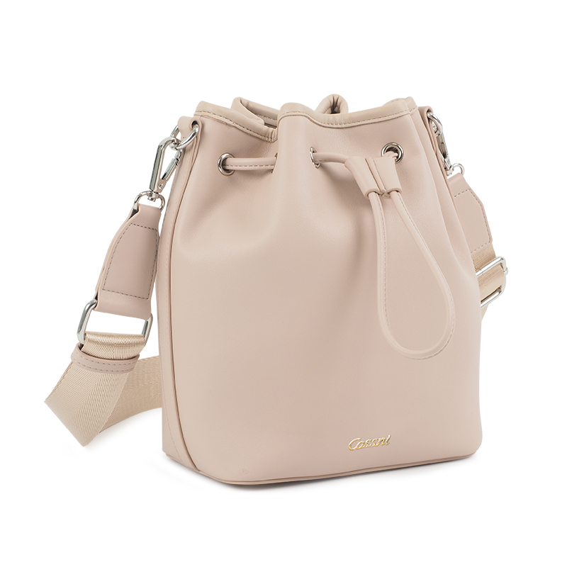 Cossni Nude Nappa Leather Shoulder Women's Bucket bag